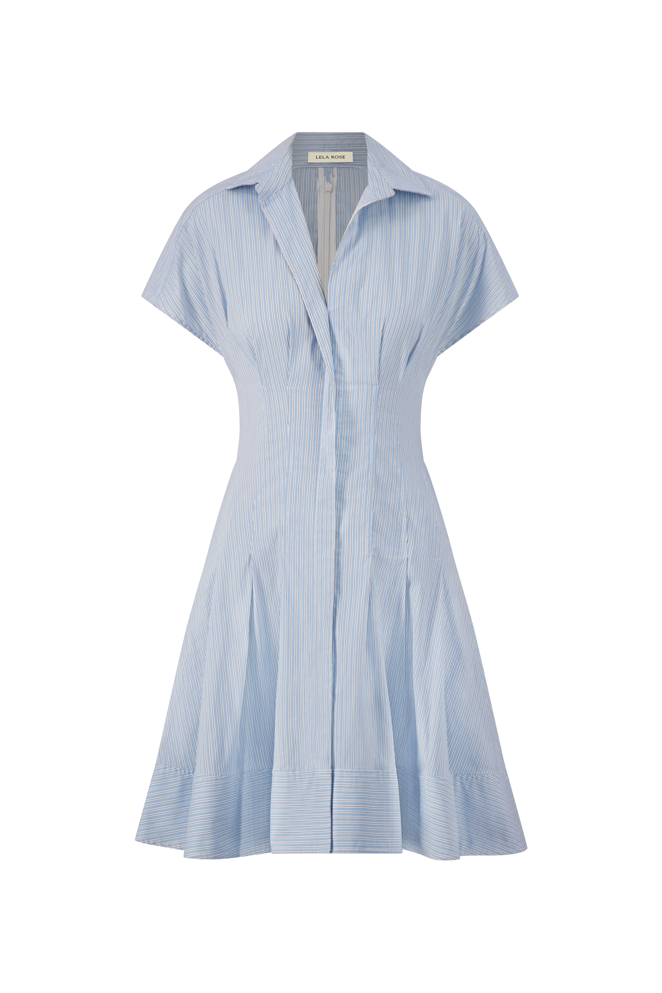 Striped Cotton Poplin Short Dress | Oxford