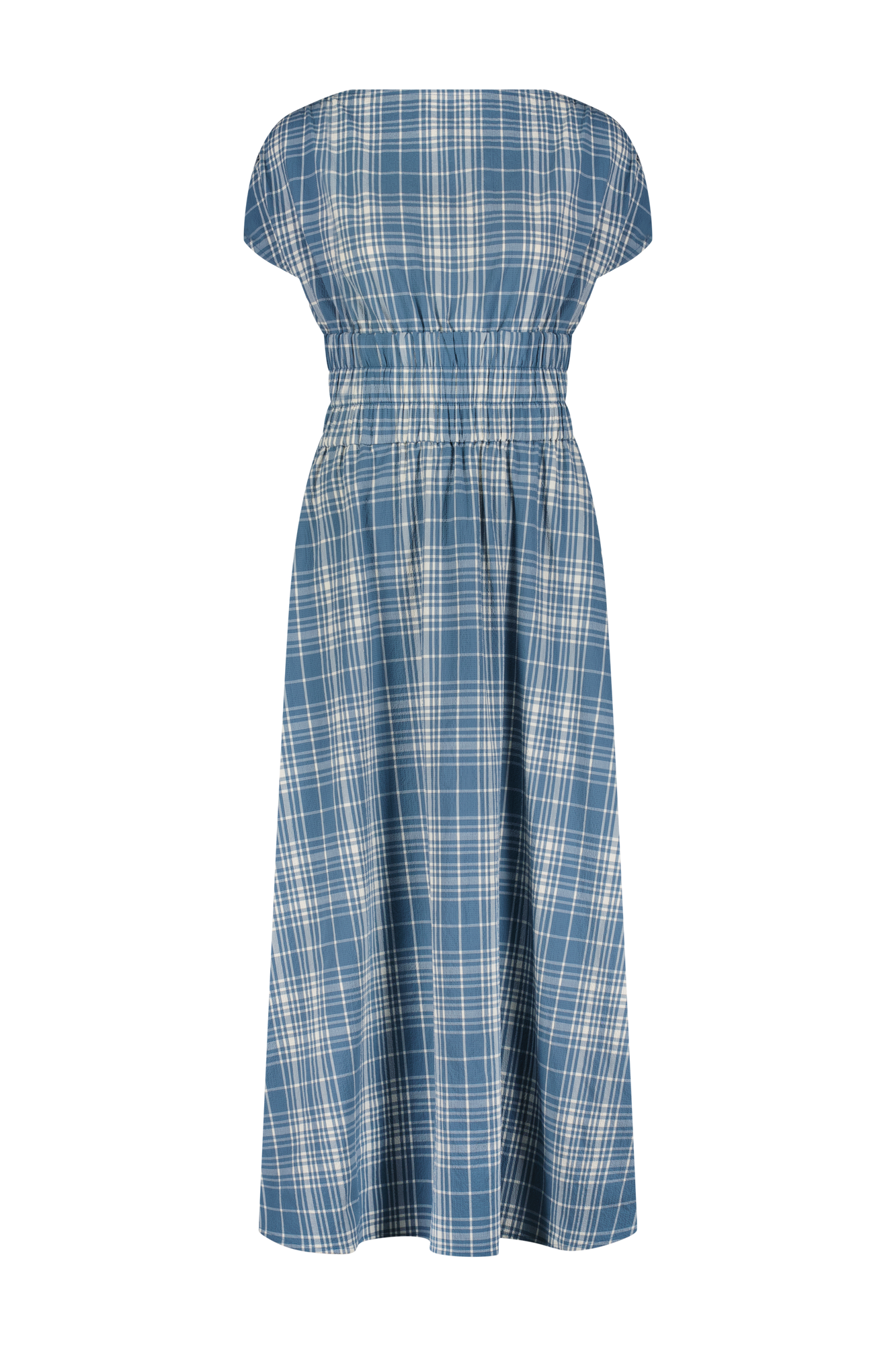 Plaid Seersucker Midi Dress | Mallard