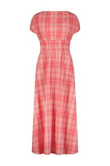 Plaid Seersucker Midi Dress | Watermelon