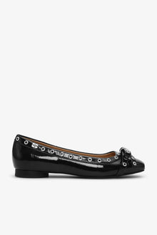 Eyelets Bow Ballerina Naplack | Black