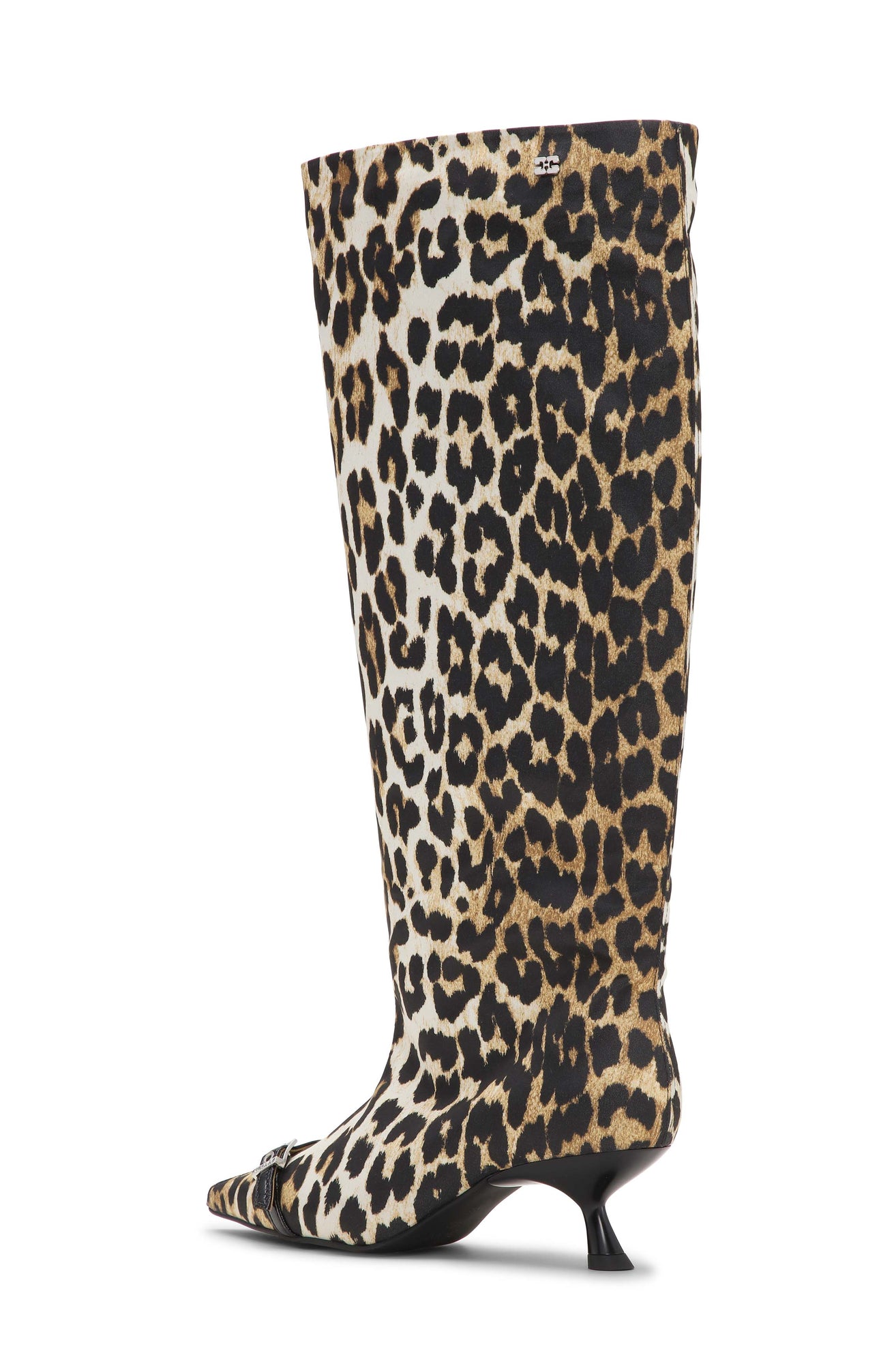 Eyelets Slouchy High Shaft Boot Satin Print | Leopard