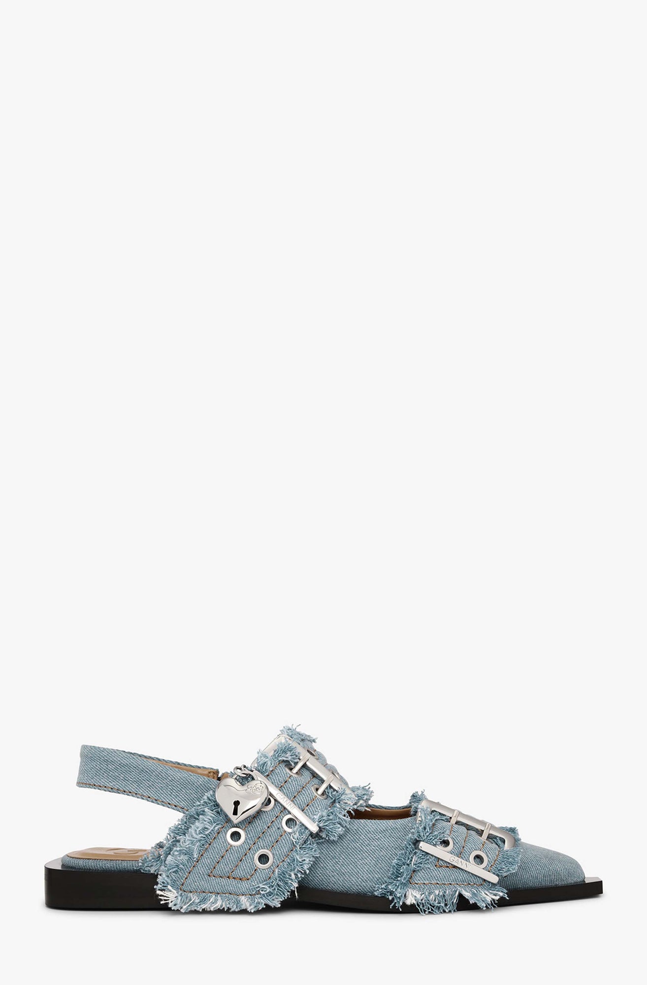 Feminine Buckle Ballerina Charms Denim | Faded Denim