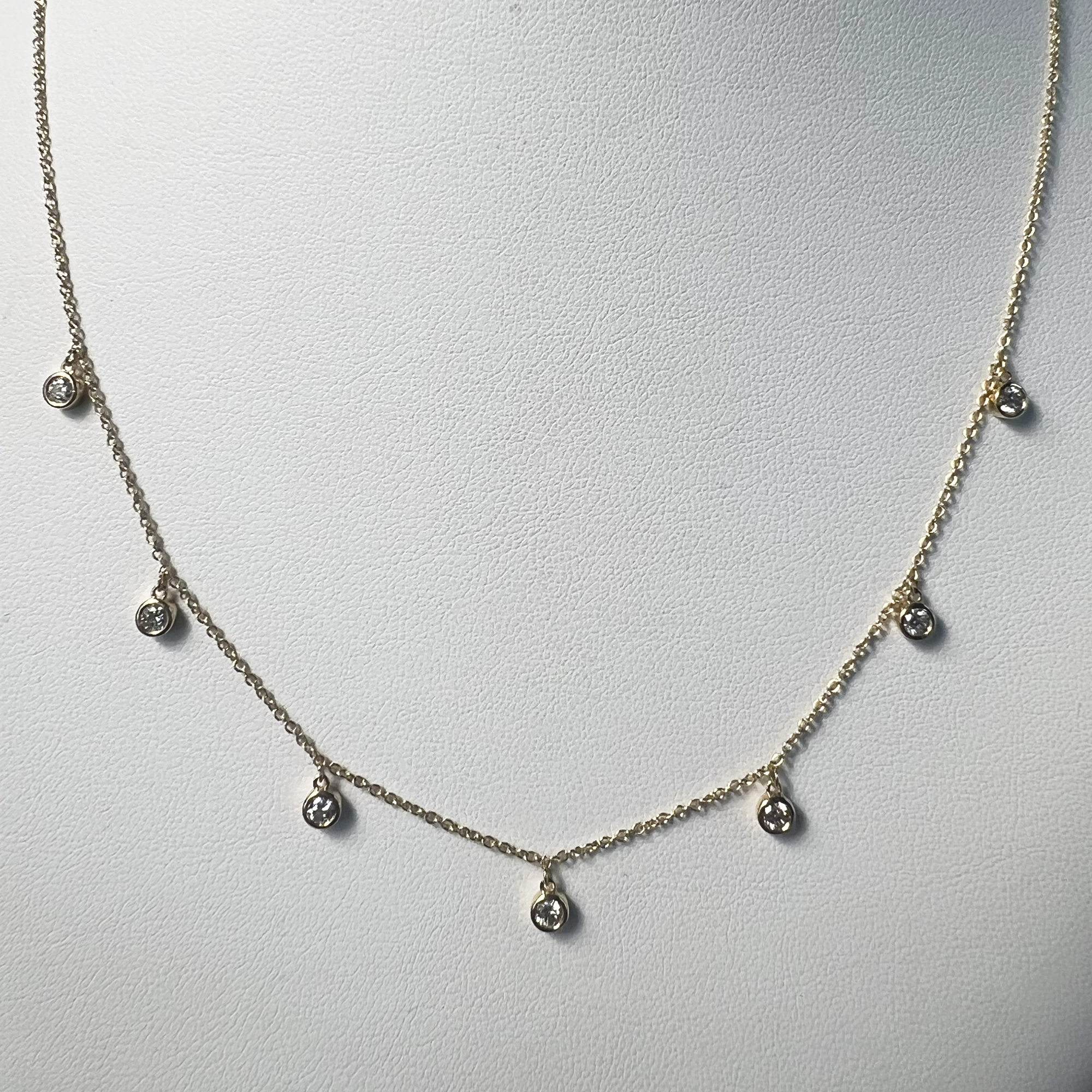 Dangling Diamonds Necklace | 14K Yellow Gold | 0.63 CTW (Approx) White Diamond
