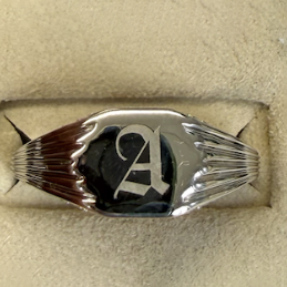 Ridged Pave Signet Ring | Sterling Silver | White Lab Diamond