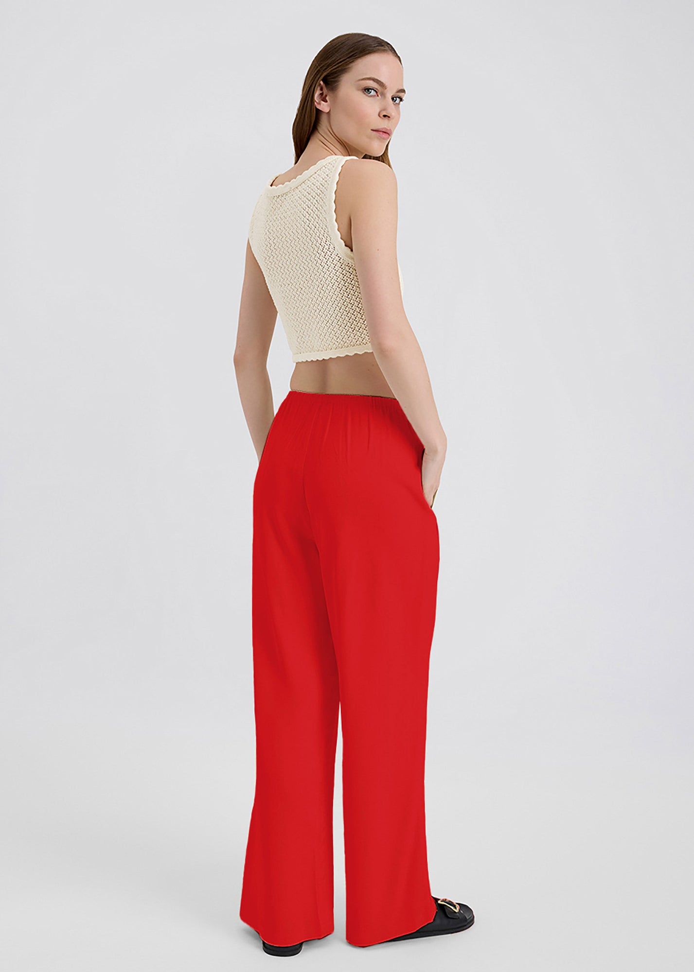 Monaco Pant Apple Red - Solid & Striped