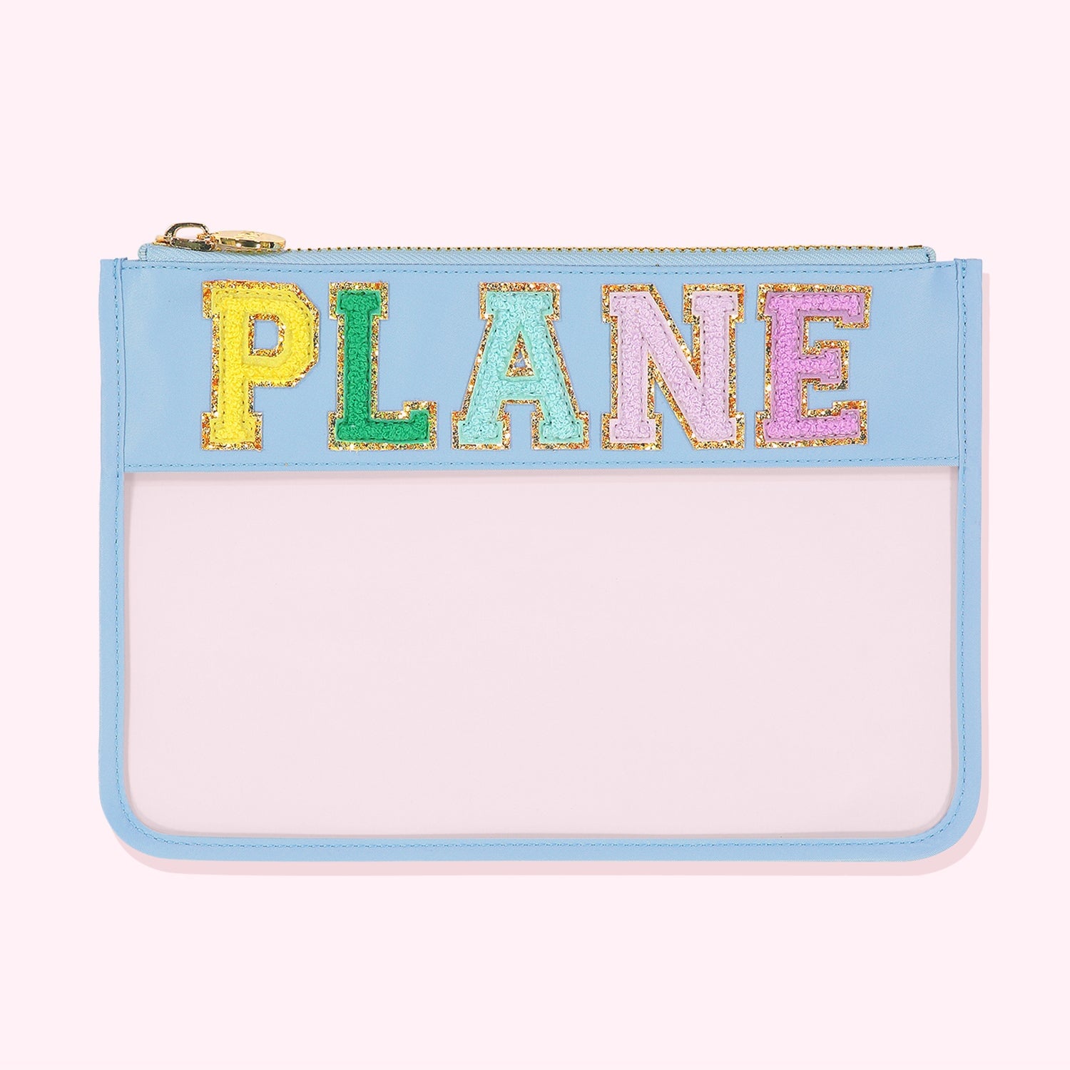 Plane Clear Flat Pouch | Periwinkle