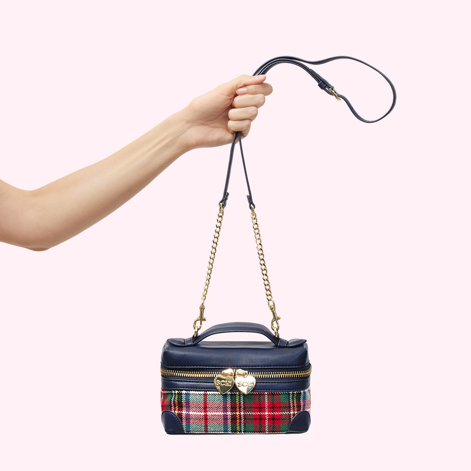Plaid Micro Top Handle Crossbody Bag