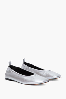 ID Stretch Back Ballerina Flat | Silver