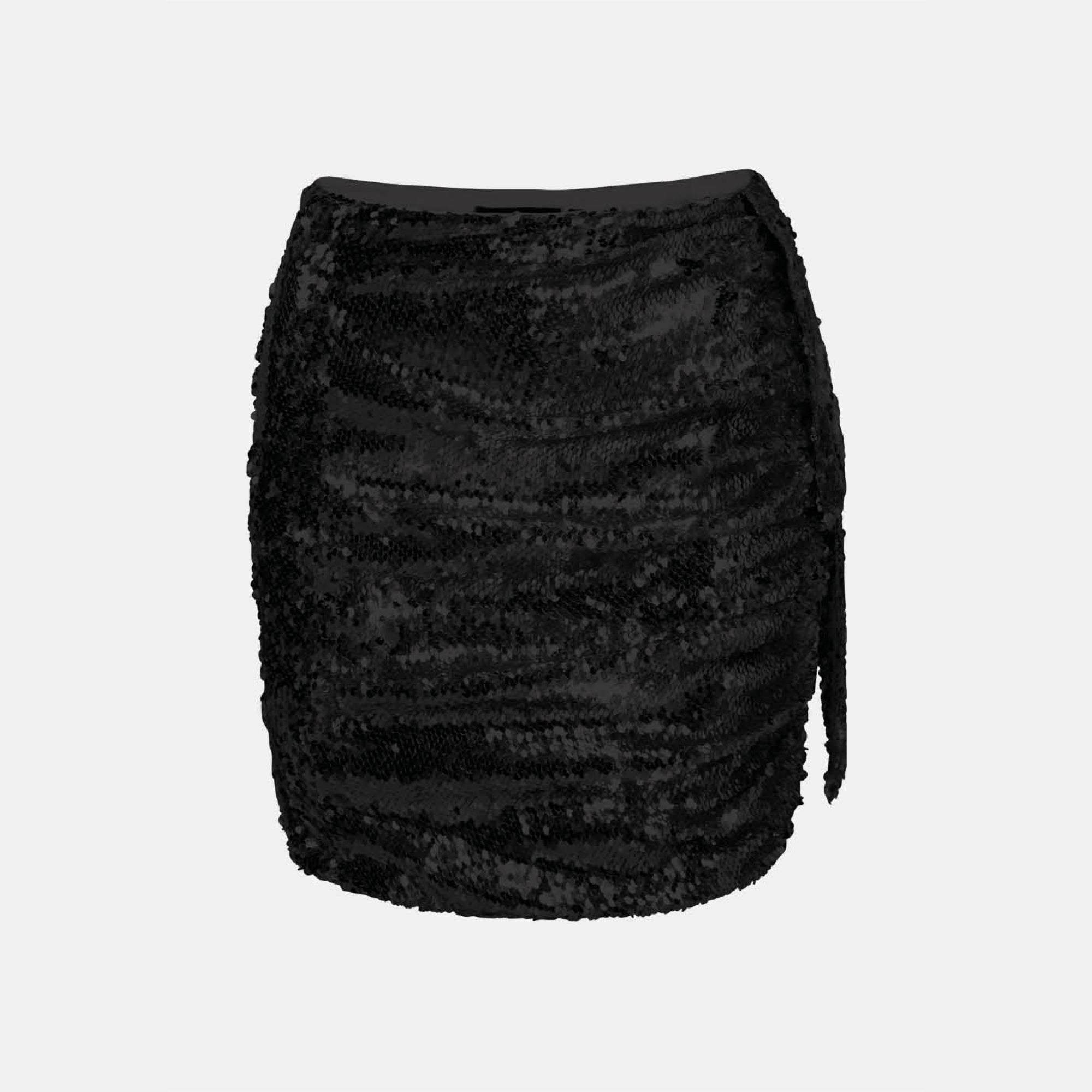 OW Collection SEQUIN Skirt Account 002 - Black Caviar