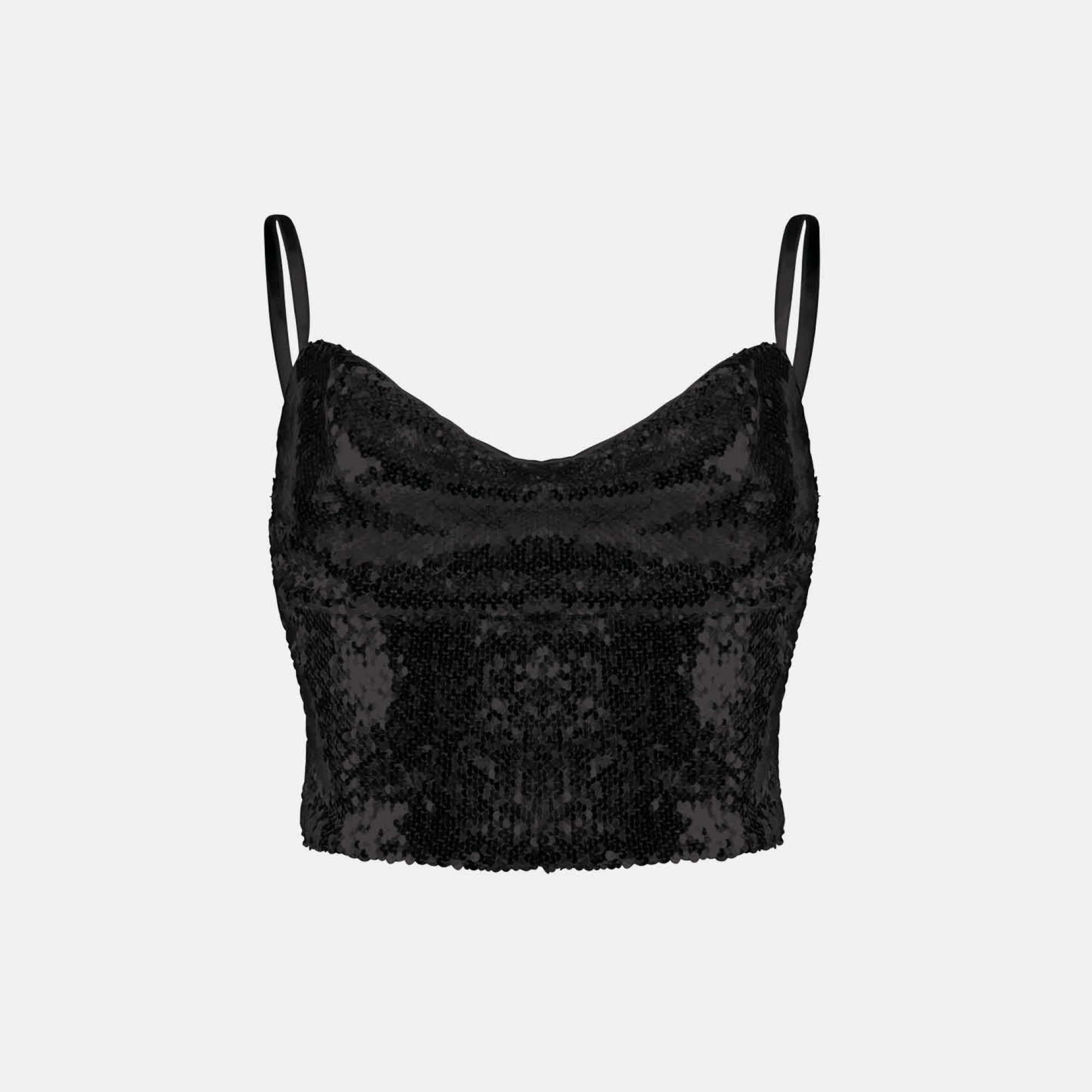 OW Collection SEQUIN Top Account 002 - Black Caviar