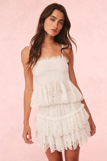 Shailo Eyelet Lace Mini Skirt | Optic White
