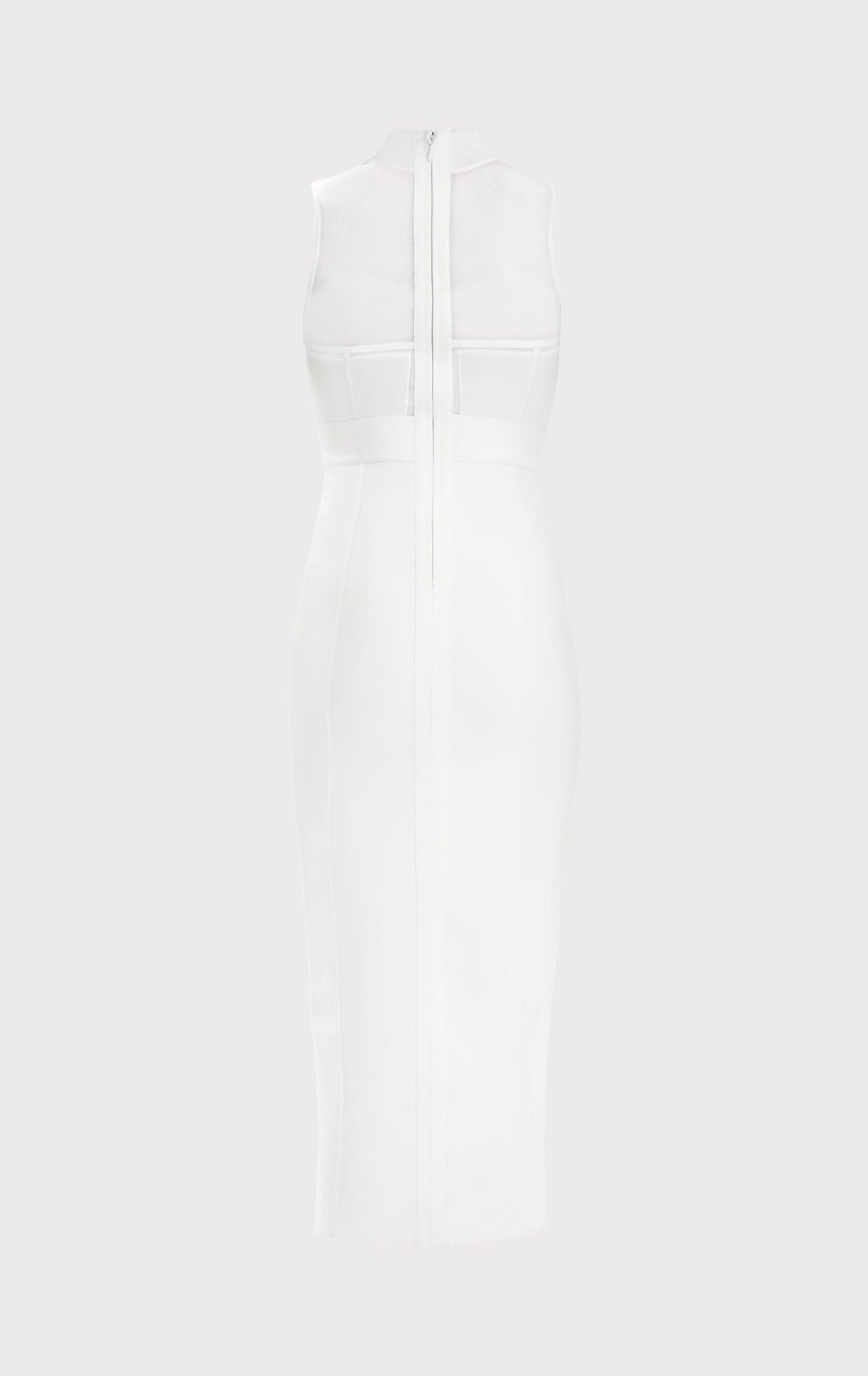 Sheer Intarsia Bustier Midi Dress | Alabaster