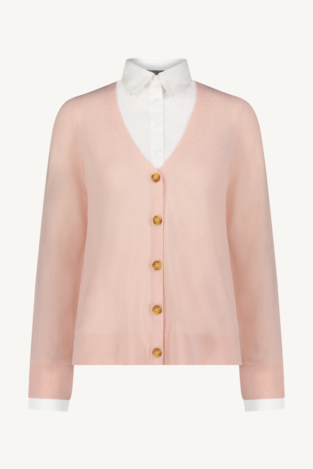 Poplin Combo Knit Top | Blush