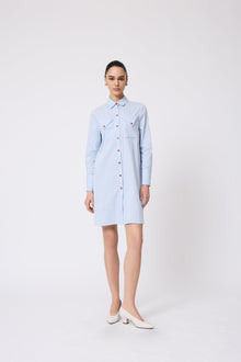 Striped Cotton Poplin Tunic Dress | Cloud
