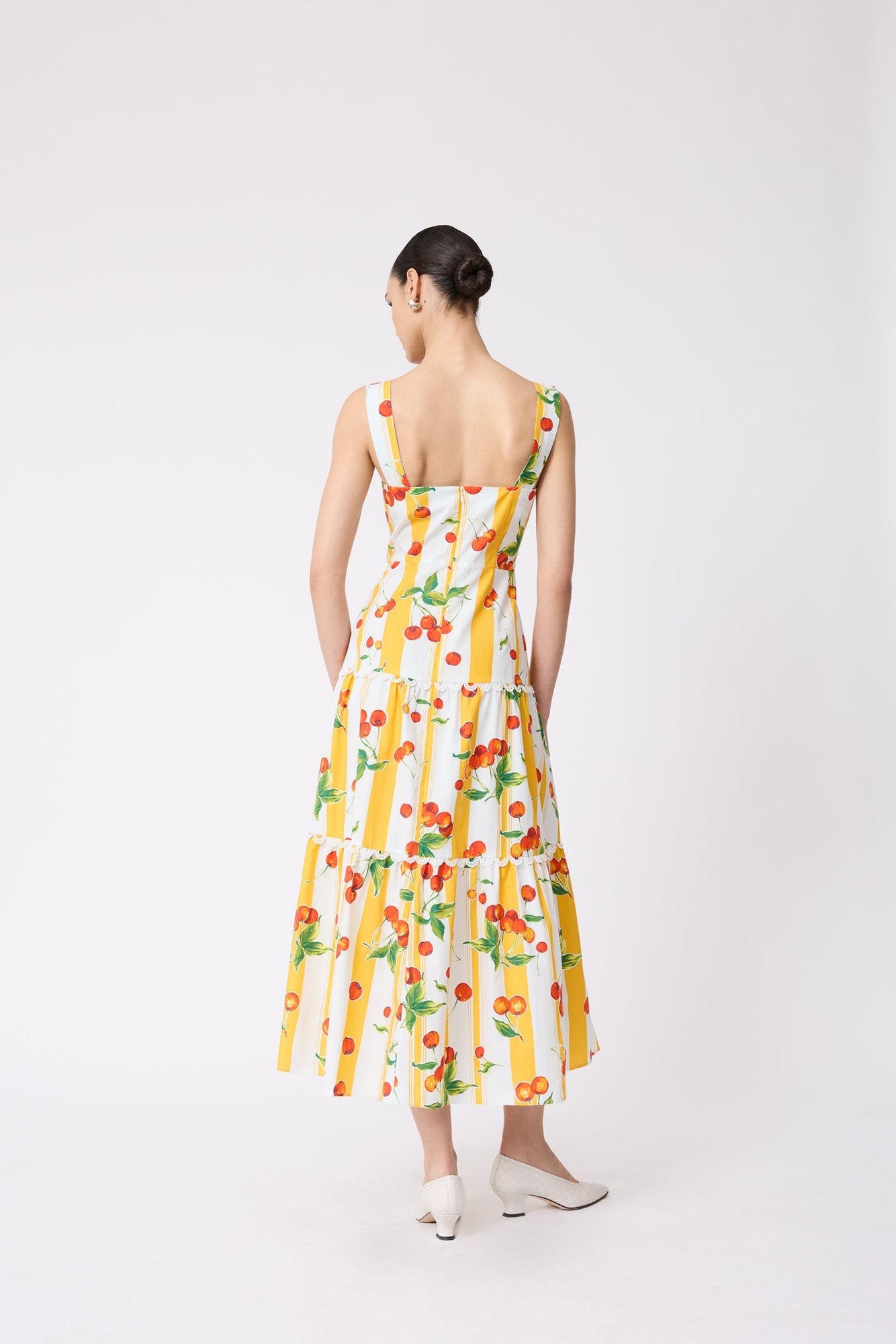 Cherry Printed Cotton Tiered Dress | Mango Multi