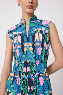 Rose Garden Cotton Smocked Dress | Navy Multi