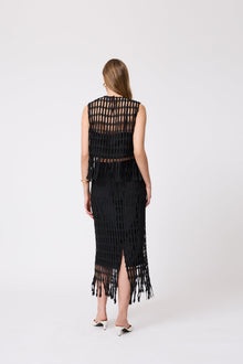 Fringe Lace Top | Black