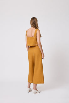 Stretch Denim Square Neck Top | Ochre