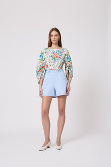 Wildflower Voile Full Sleeve Top | Ivory Multi