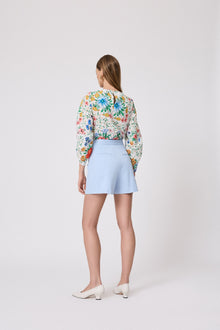 Wildflower Voile Full Sleeve Top | Ivory Multi