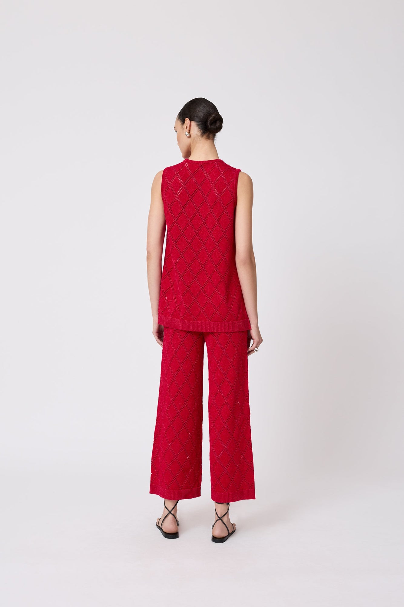 Pointelle Knit Pant | Cherry