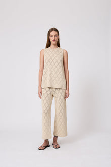 Pointelle Knit Pant | Sand