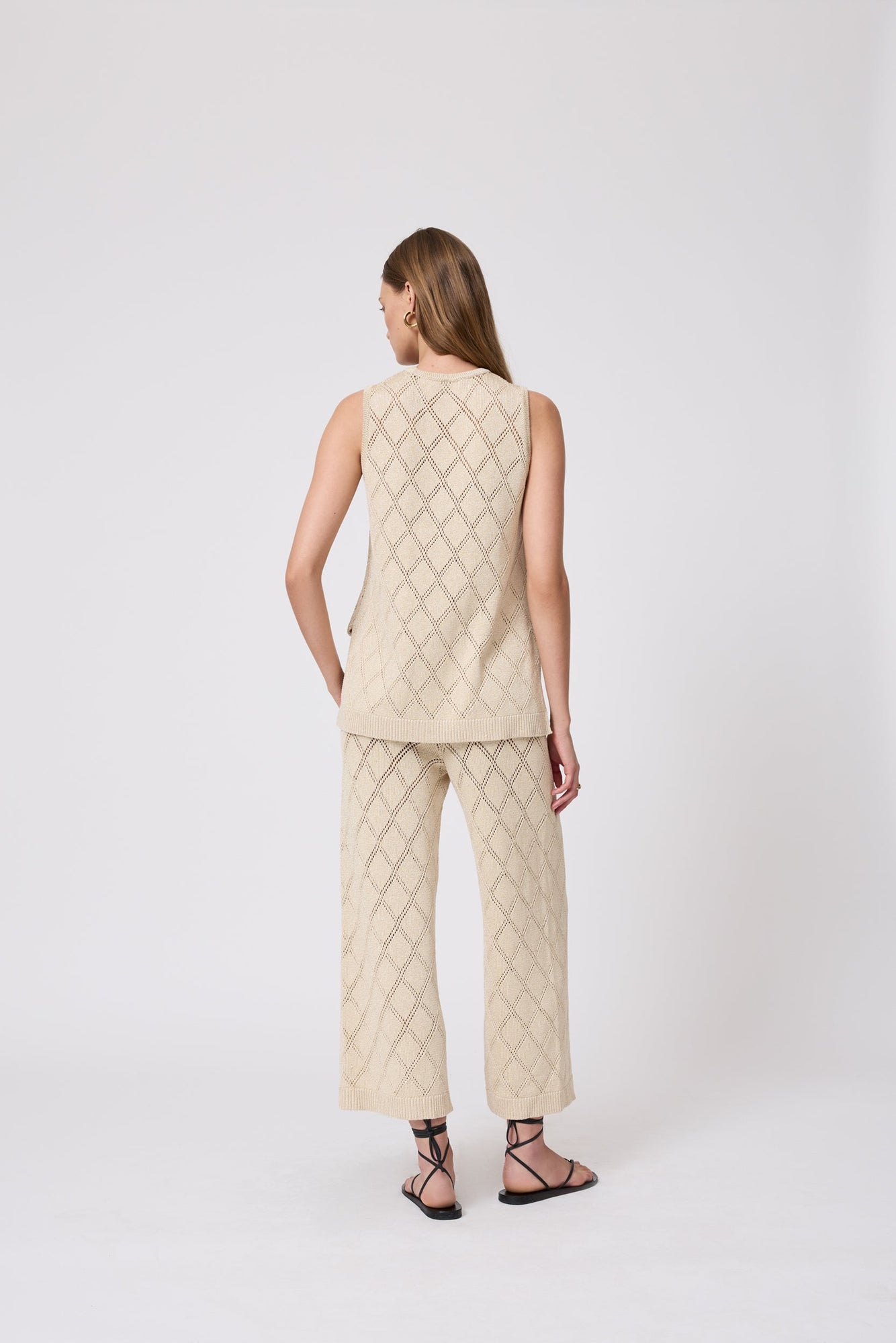Pointelle Knit Pant | Sand