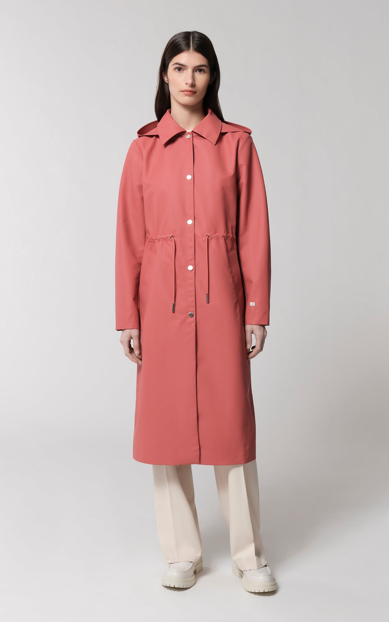 Simone Semi-Fitted Raincoat With Detachable Hood | Rosewood