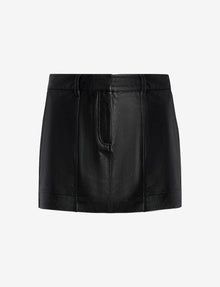 Faux Leather Utility Micro Mini Skirt::Black::Main