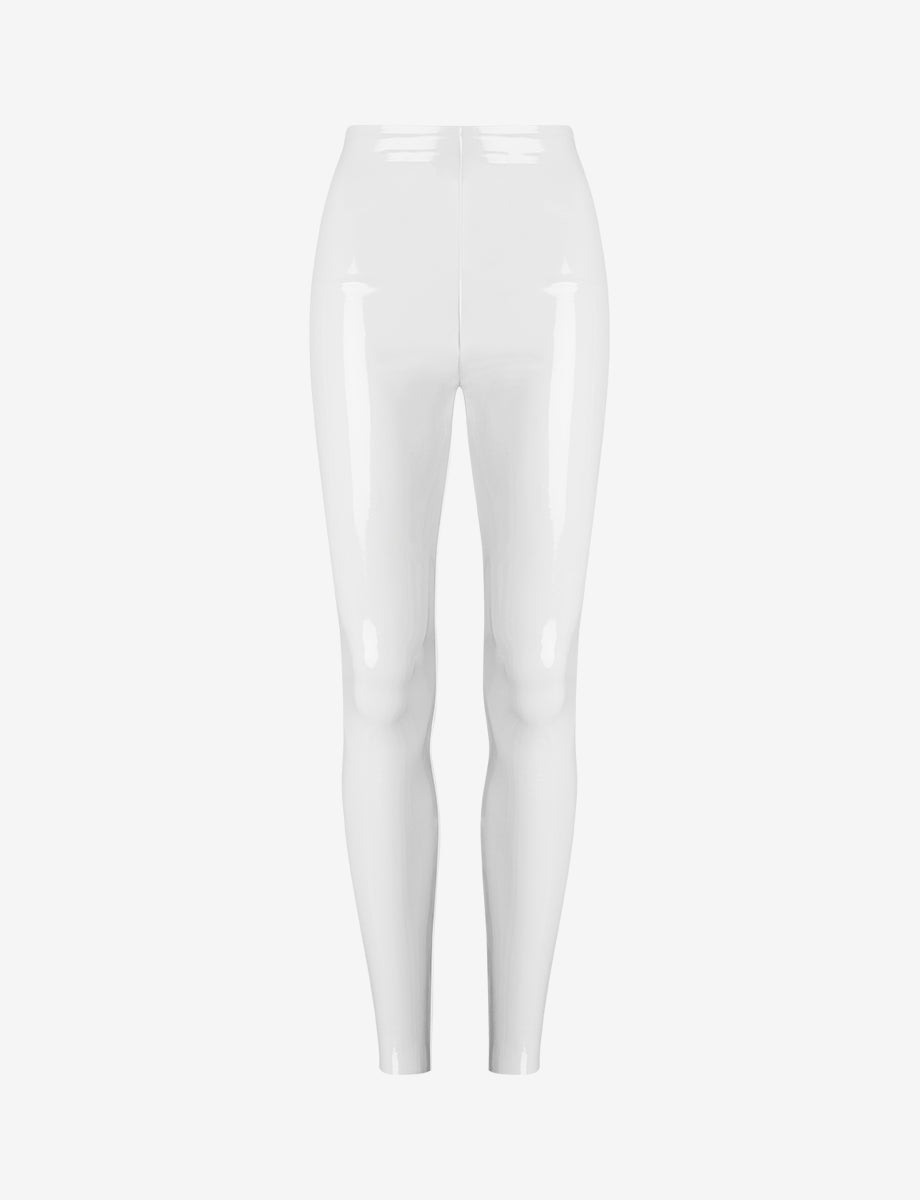 Faux Patent Leather Legging::White::Main