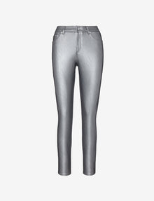 Faux Leather Five Pocket Pant::Platinum::Main