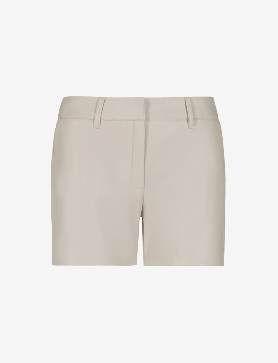 Faux Leather Tailored Short::Porcelain::Main