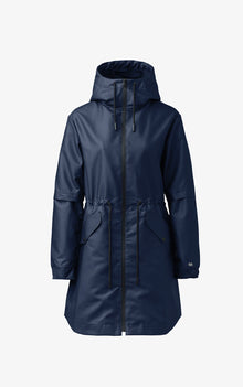 Sophie Relaxed A-Line Raincoat With Hood | Lapis