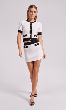 Enzo Sweater Skirt | White/Black