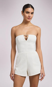 Liz Crepe Romper | White
