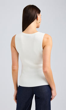 Pacey Sweater Tank | White