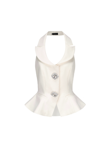 Cambria Diamond Vest | White