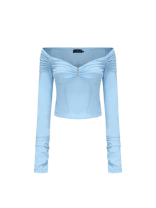 Micaela Off Shoulder Top | Blue