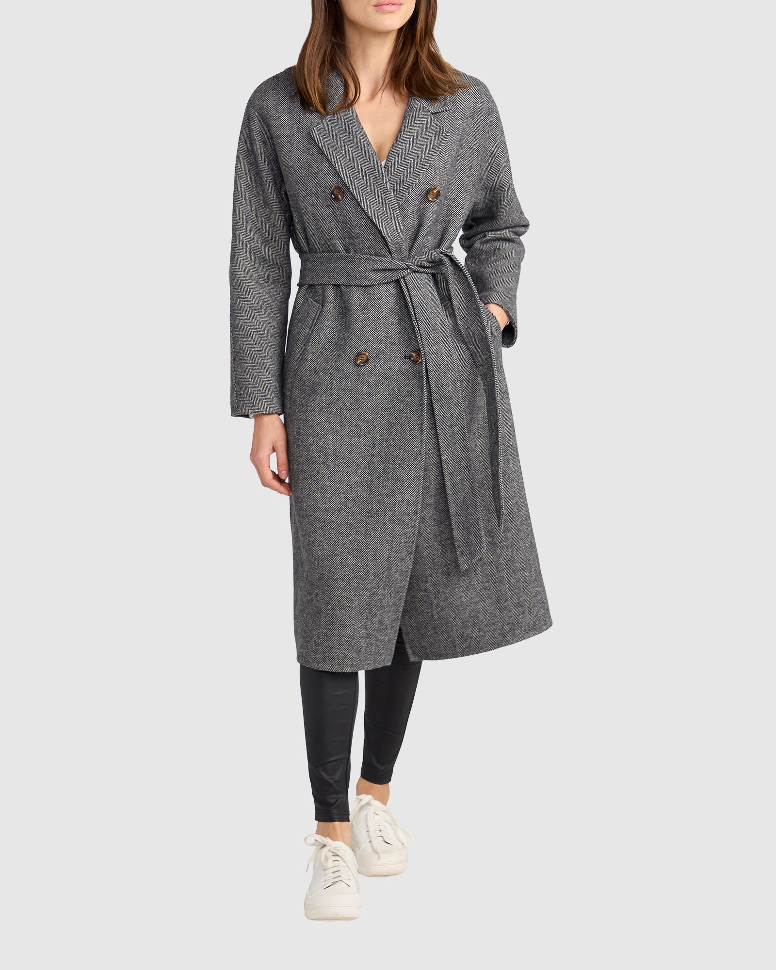 Standing Still Belted Coat | Women | Charcoal