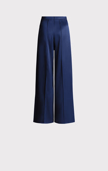 Icon High Waist Silk Wide Leg Pants | Classic Blue