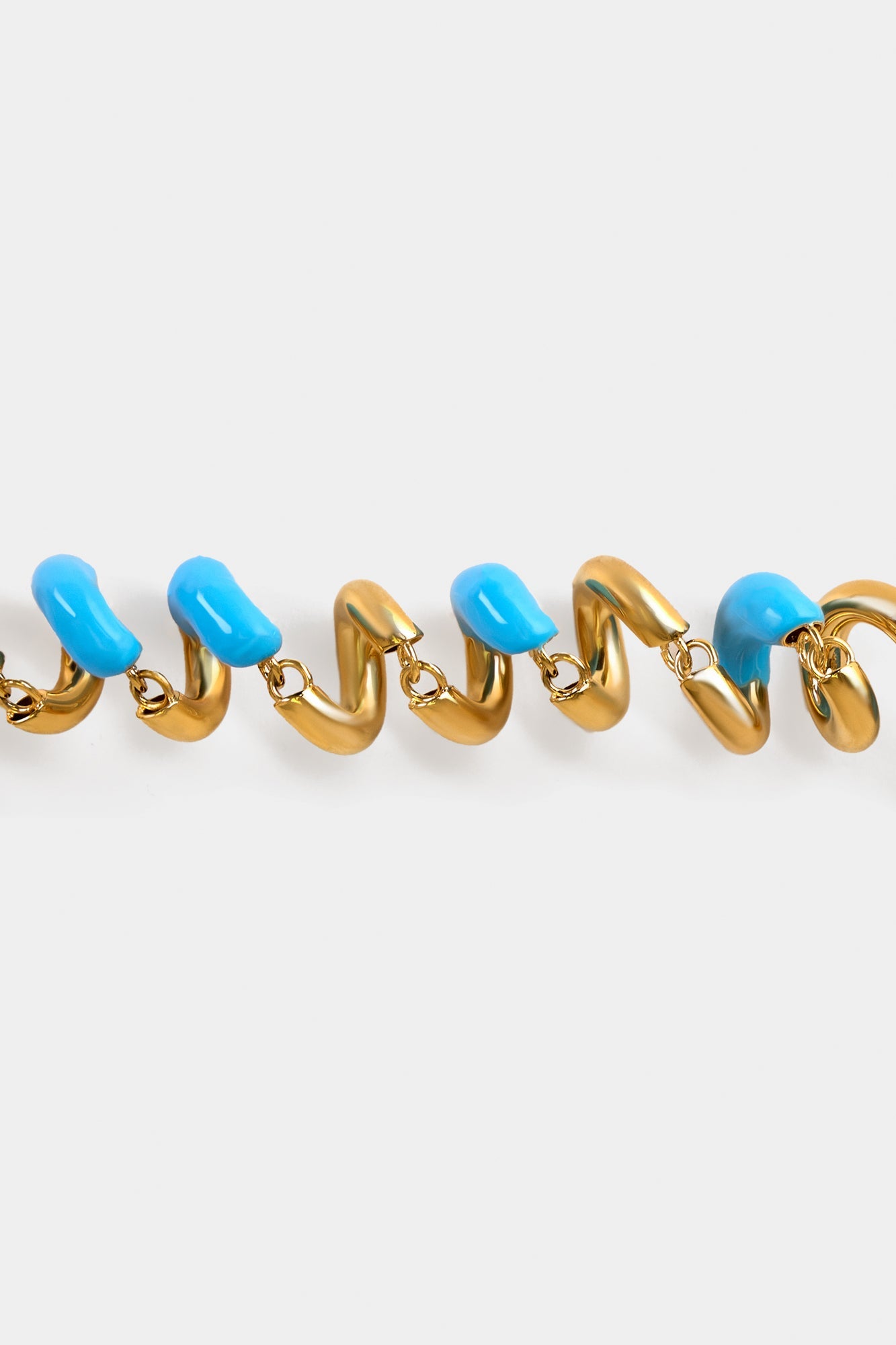 Fusillo Rubberized Gold Necklace | Unisex | Sky Blue