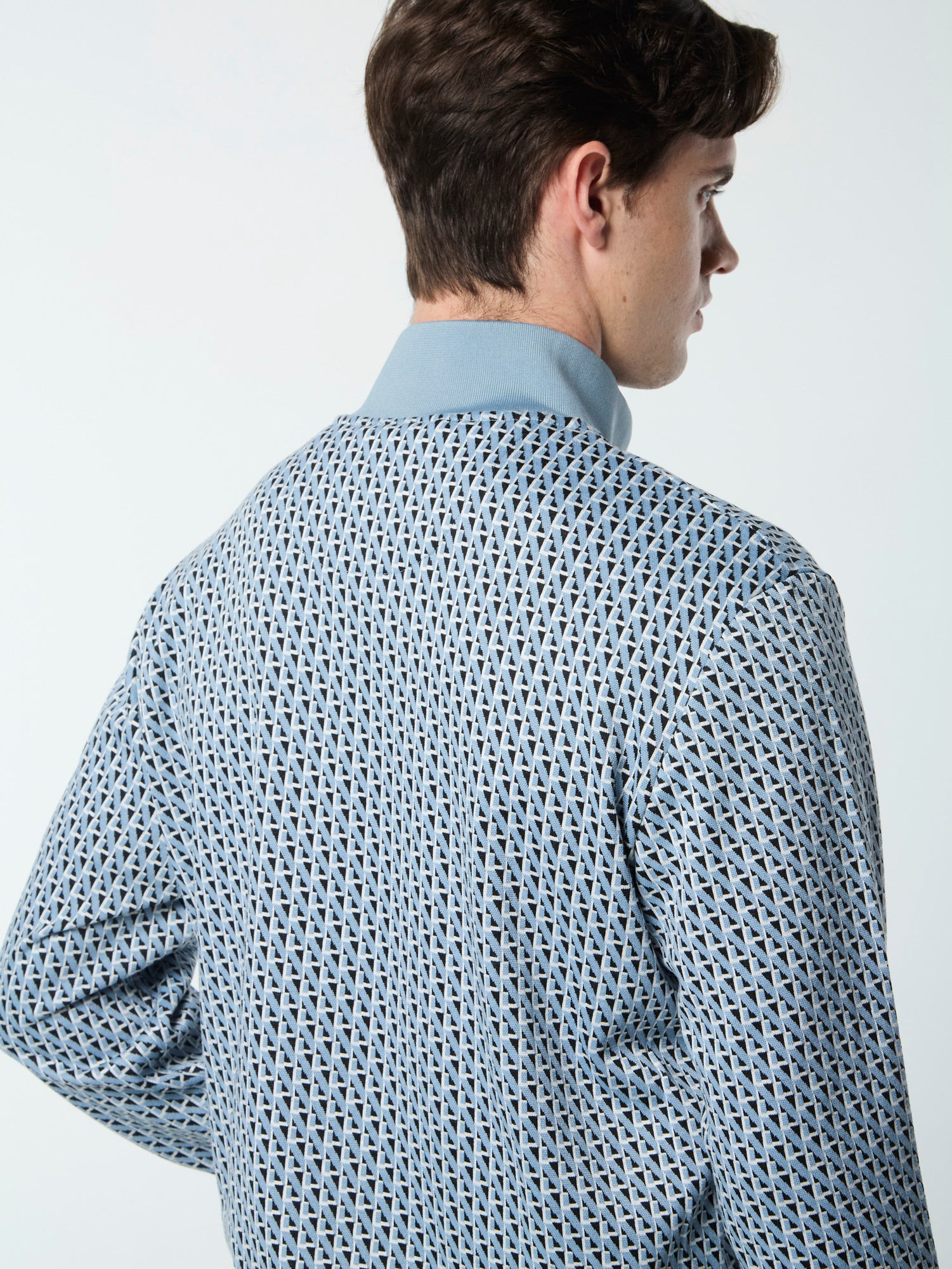 Men | Paolo Knit Track Jacket | Faded Denim