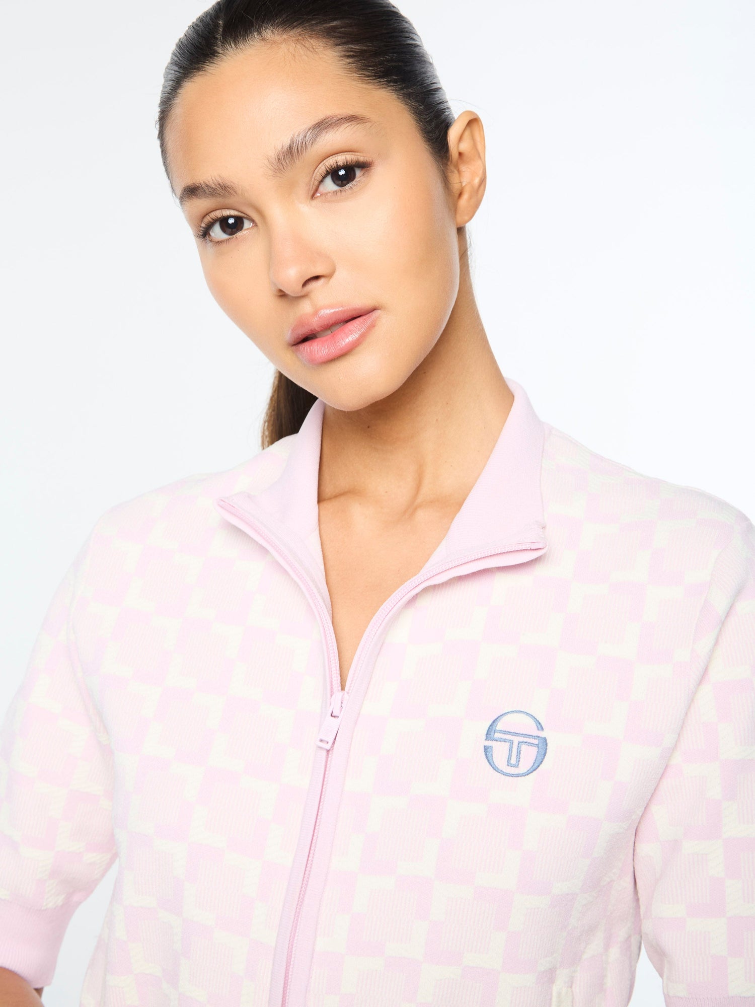Women | Leila Short Sleeve Track Jacket | Pale Mauve