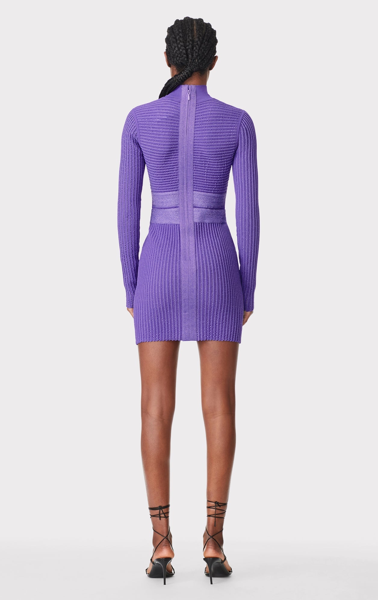 Sheer Striped Mini Dress | Ultraviolet