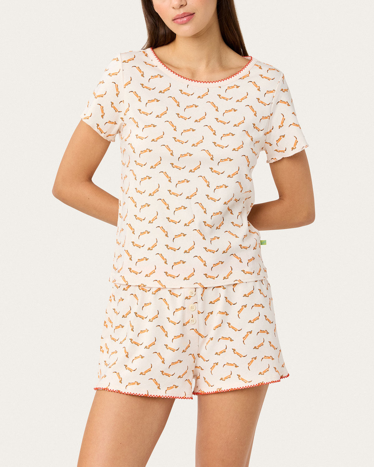 Womens | Suzie Pj Set - Hot Dog | Ivory