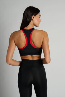Soul by SoulCycle | Double Up Bra | Black/Red