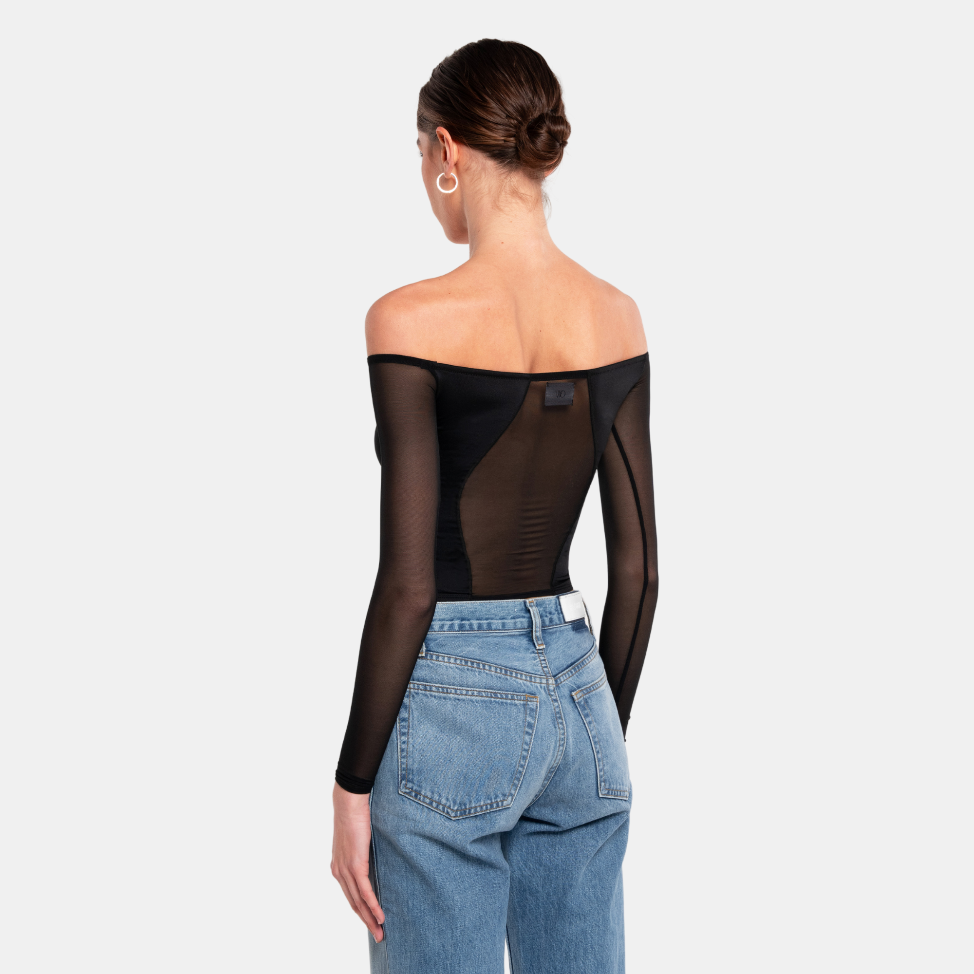 OW Collection SWIRL Blouse Blouse 002 - Black Caviar