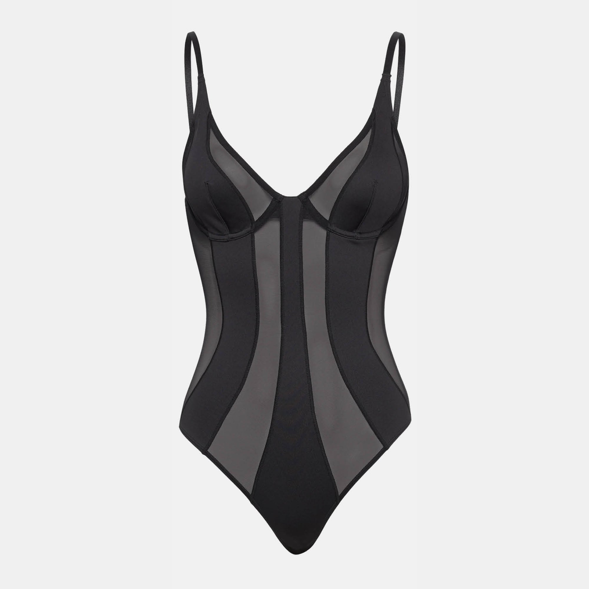 OW Collection SWIRL Bodysuit Account 002 - Black Caviar