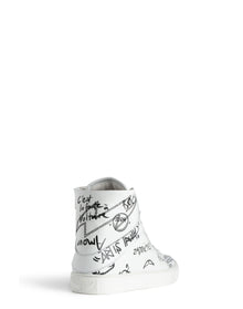 Women | High Flash Smooth Calfskin Gra | Blanc