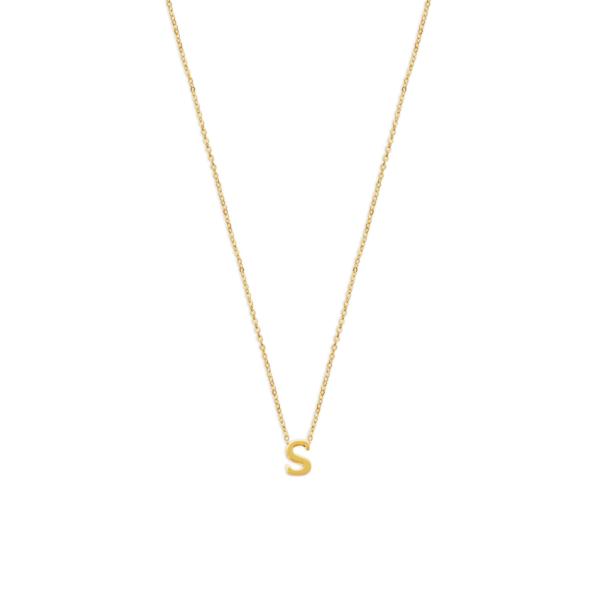 block letter s initial necklace